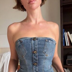 Strapless Denim Dolce & Gabbana Bustier